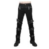 Men Gothic Pants Halloween Costume House Fashion PU Buckles Pant Trousers